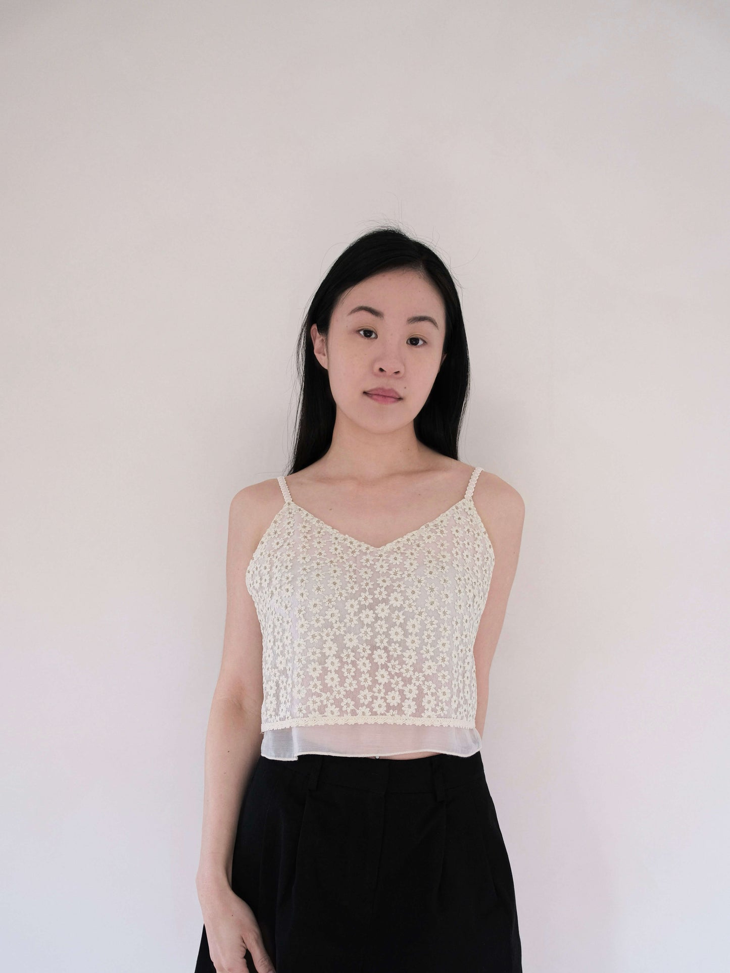 embroidered floral cami