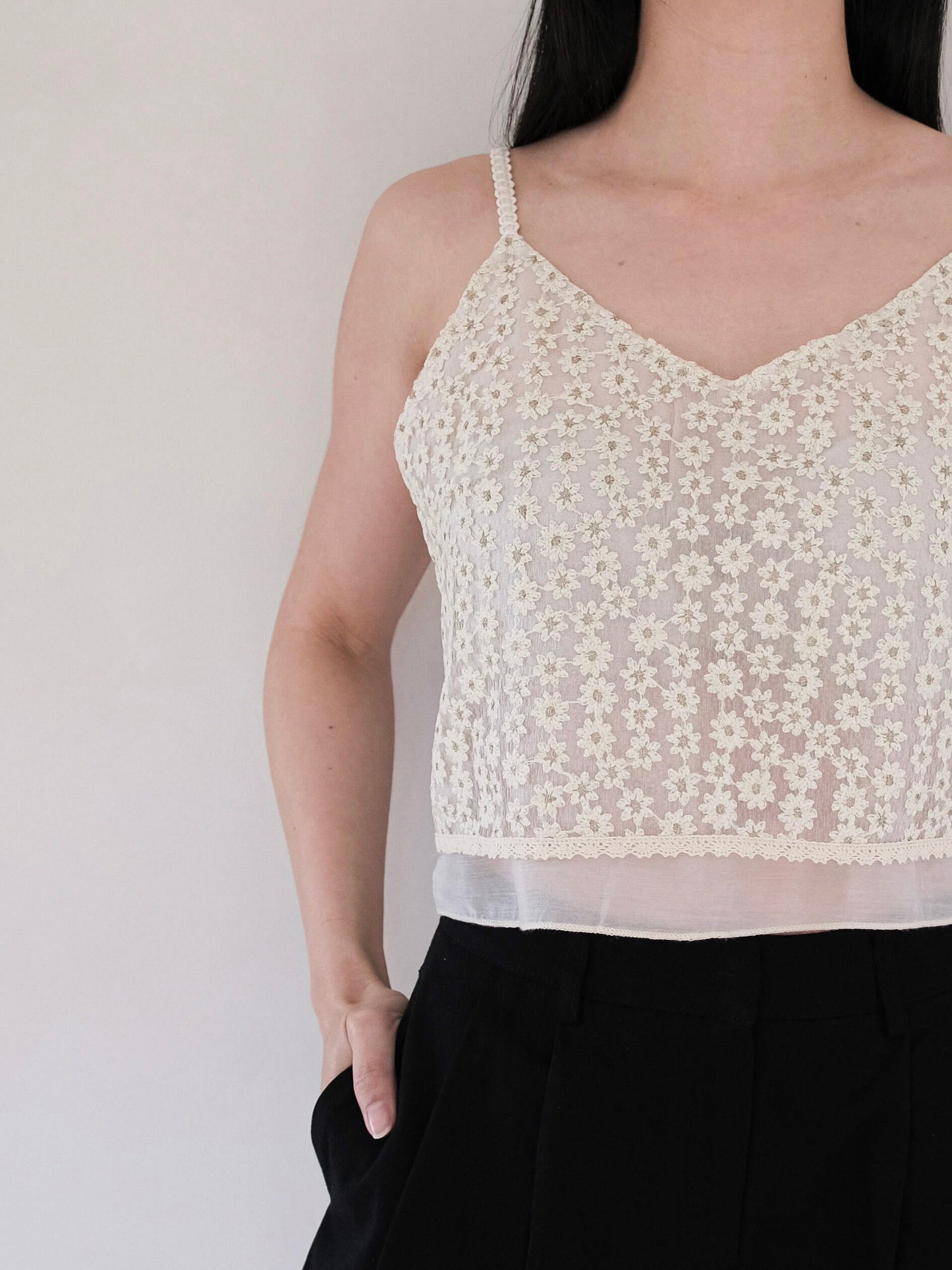 embroidered floral cami